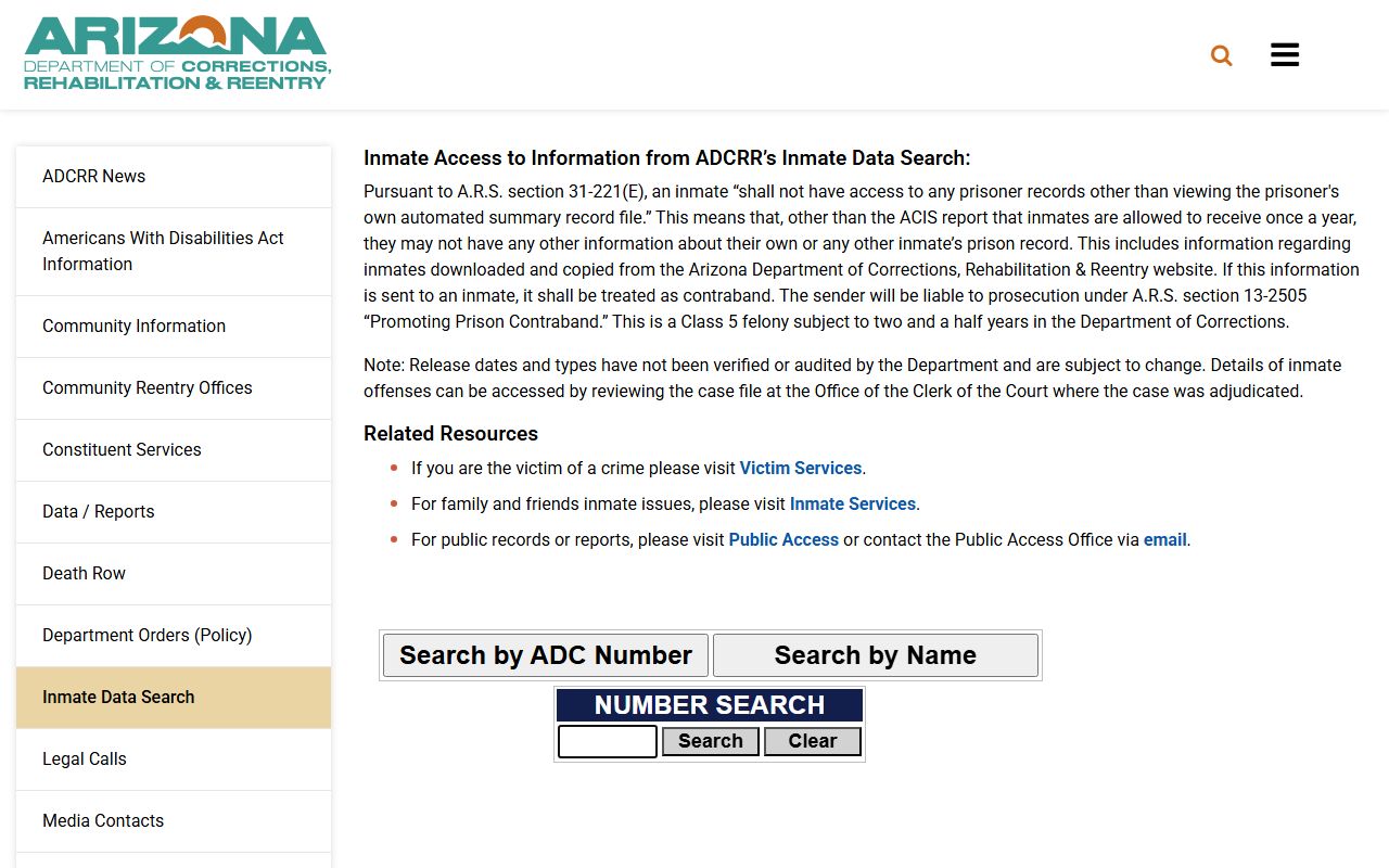 ADCRR Inmate DataSearch for Arizona State Prison Complex - Yuma inmates