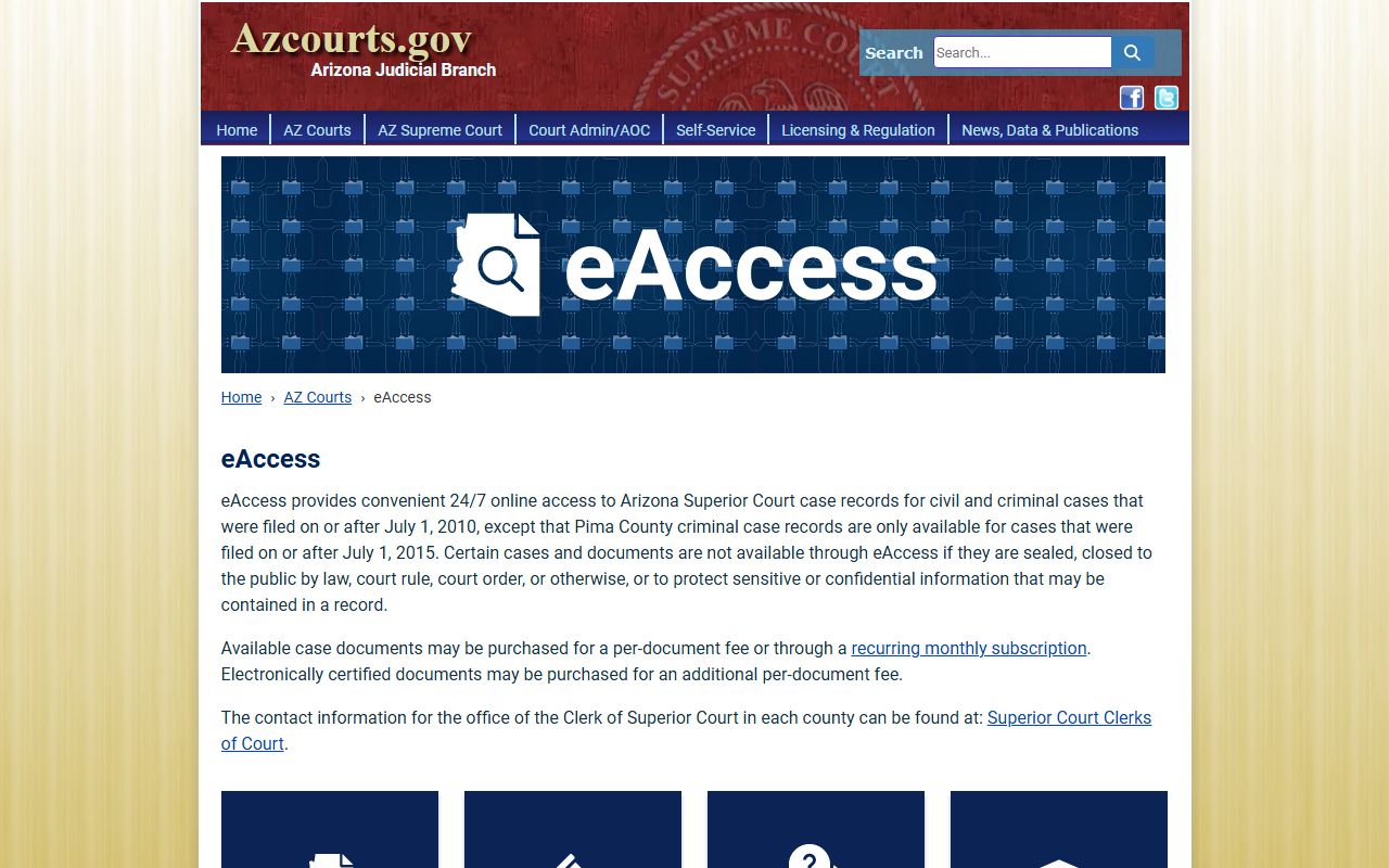 Yuma County court records after jail arrest eAccess document portal